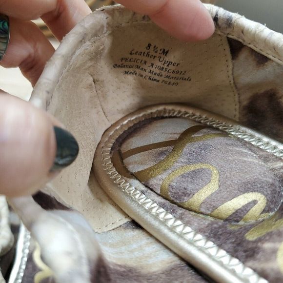 Sam Edelman Felicia Ballet Flats Snake Print Leather Career Comfort Womens 8.5M - Picture 12 of 13